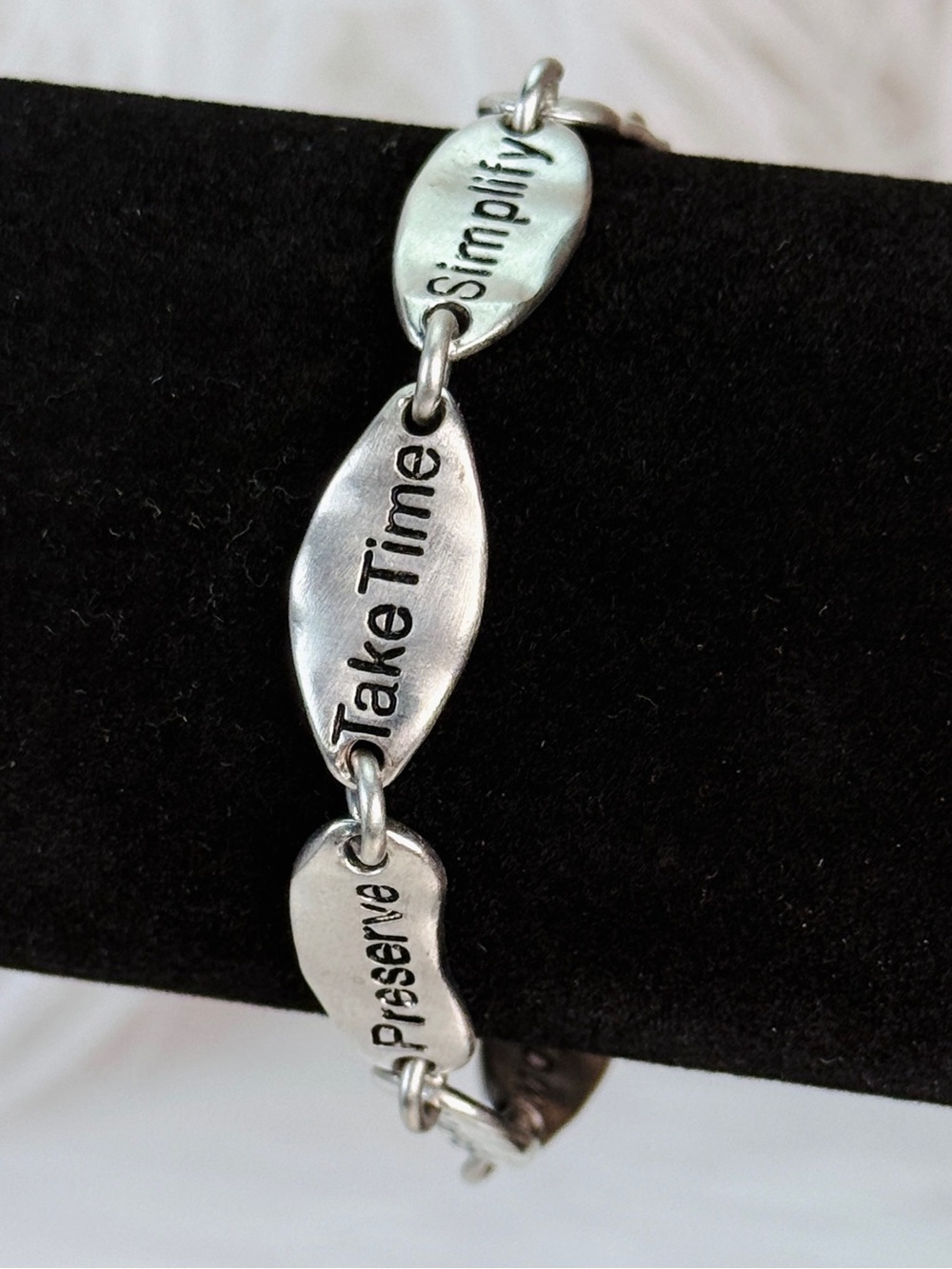 Cookie Lee Silvertone Inspirational Bacelet with Toggle Clasp